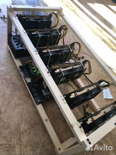 Риг (ферма) из 6 карт Geforce gtx 1070 8gb