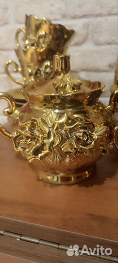 Чайный сервиз золотая роза