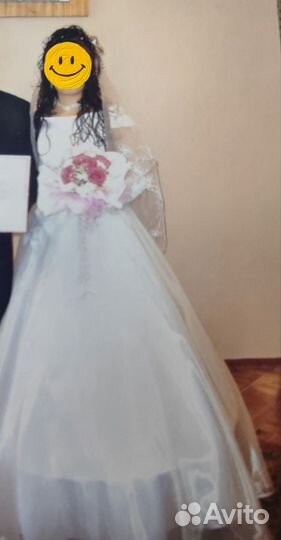 Свадебное платье 44 46 бу пышное