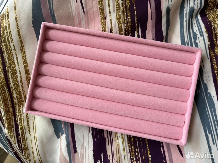 Органайзер для сережек и колец розовый