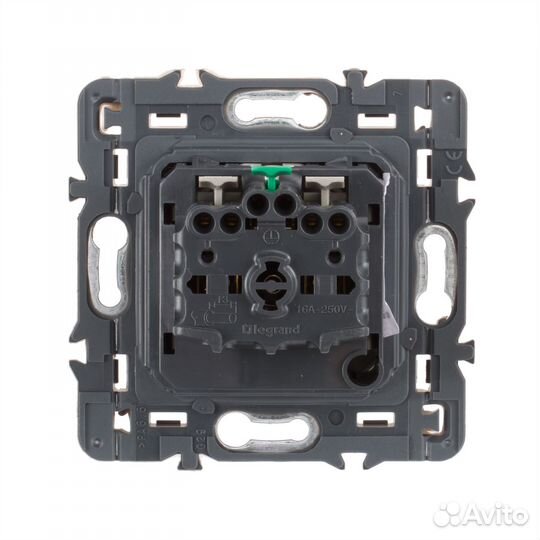 Legrand Celiane2 Бежевый Розетка с плоской лицевой панелью с/з, безвинтовой зажим (накладка+механизм