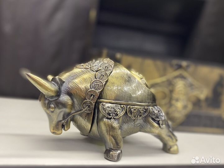 Пепельница бездымная Металл Денежный бык