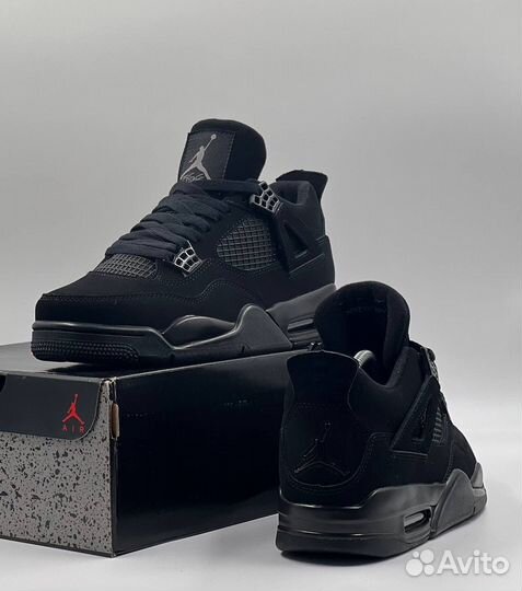 Кроссовки nike air jordan 4 retro black cat 42