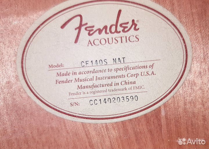 Акустическая гитара fender