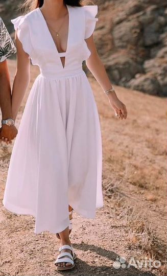 Белое вечернее платье 44