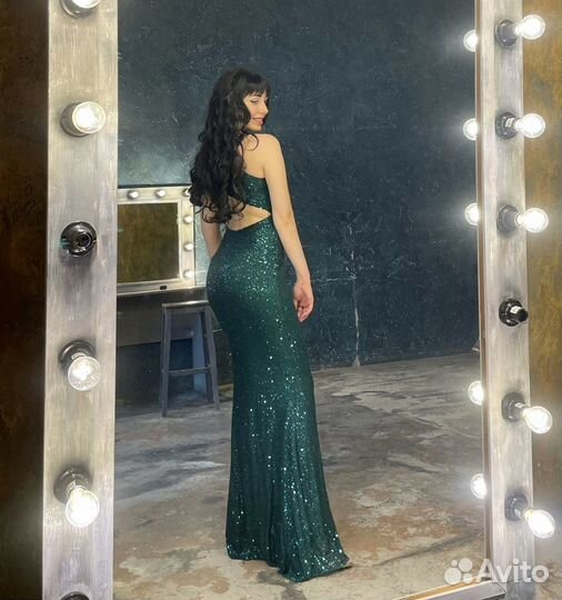 Изумрудное вечернее платье в пол 42,44,46,48