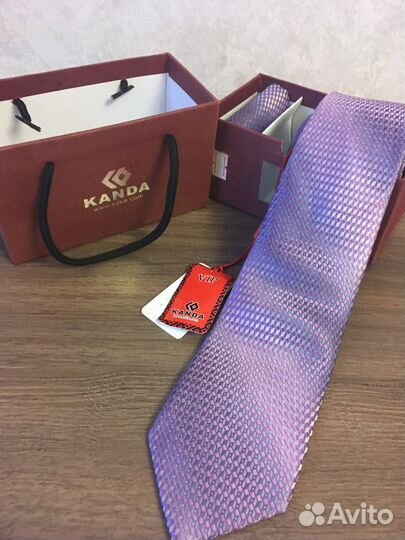 Галстук мужской + платок новый комплект