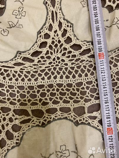 Винтажная скатерть, ручная работа. Круглая