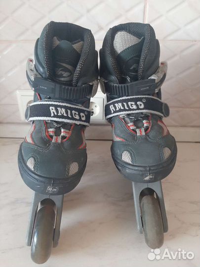 Роликовые коньки детские раздвижные Амиго р.32-36
