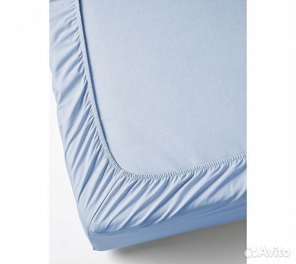 Простынь GoodNight Сатин 200х200х20 Голубой на рез