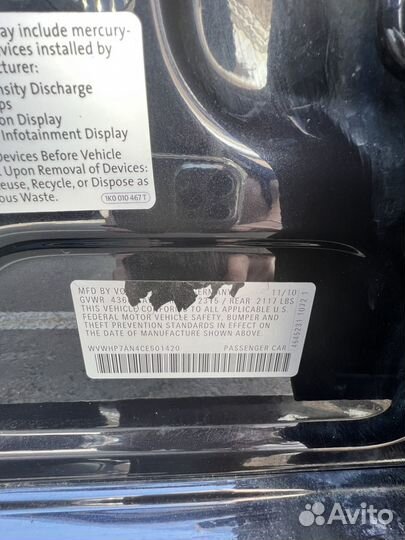 Volkswagen Passat CC 2.0 AT, 2010, 216 298 км