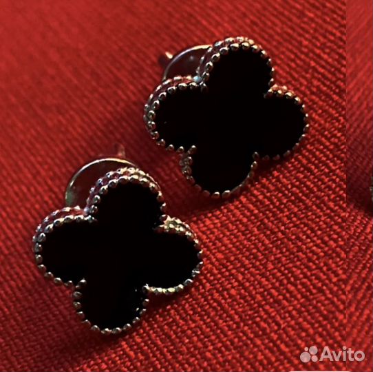 Серьги van cleef серебро