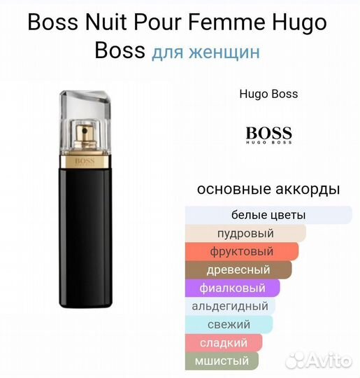 Духи hugo Boss nuit 75 ml. (Тестер)