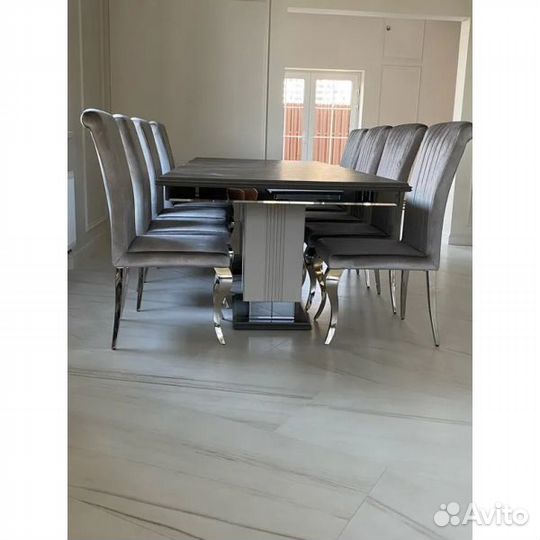 Стул на металлокаркасе Lund dark grey / steel