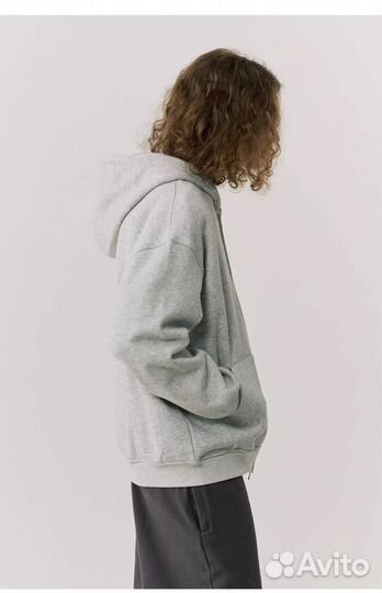 Худи Kith Logo Zip Hoodie Gray