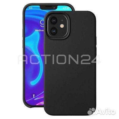 Чехол на iPhone 12 mini Silicone Case (черный)