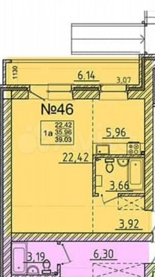 2-к. квартира, 42 м², 2/3 эт.