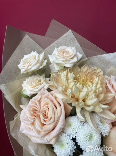 Букет цветов «Нотки персика»