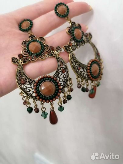 Серьги массивные этнические Индия