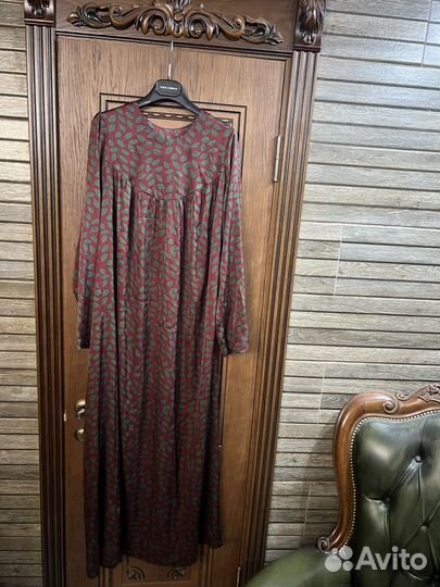 Платье длинное 50 52 шелк Италия