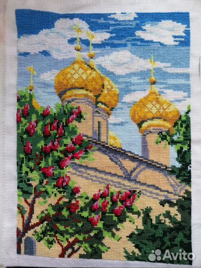 Картины вышитые крестом 6 шт