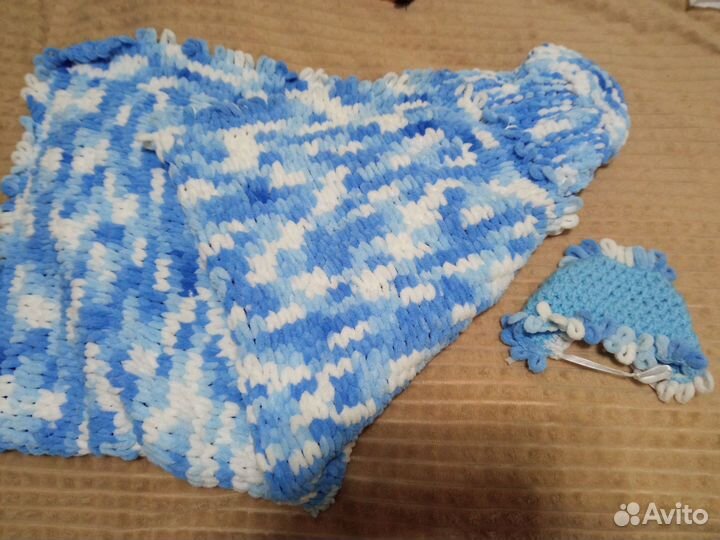 Детский плед вязаный ручная работа