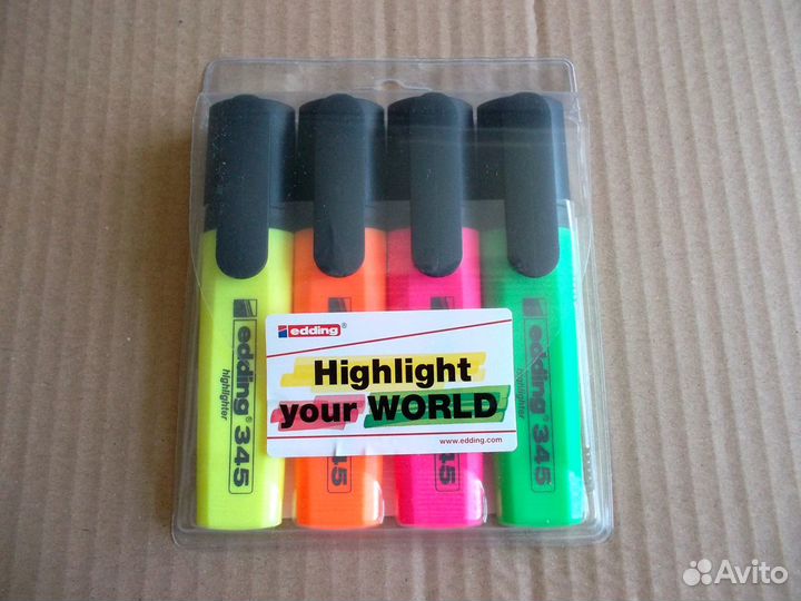 Текстовыделитель, Edding 345, 4цвета