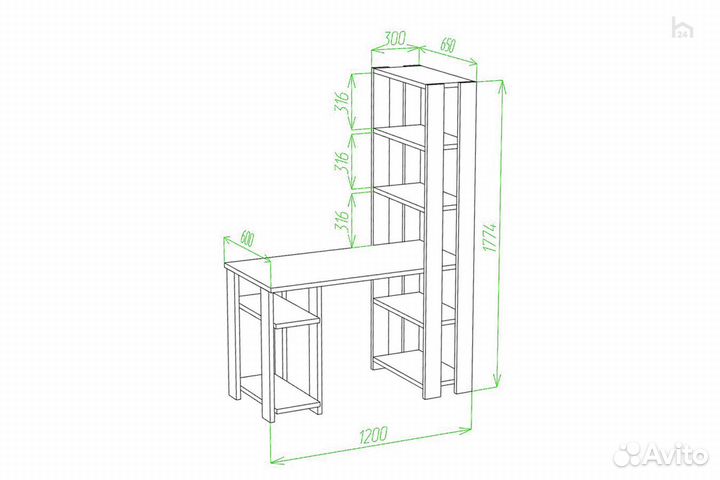 Стол компьютерный Slim стн-180/120 нбе
