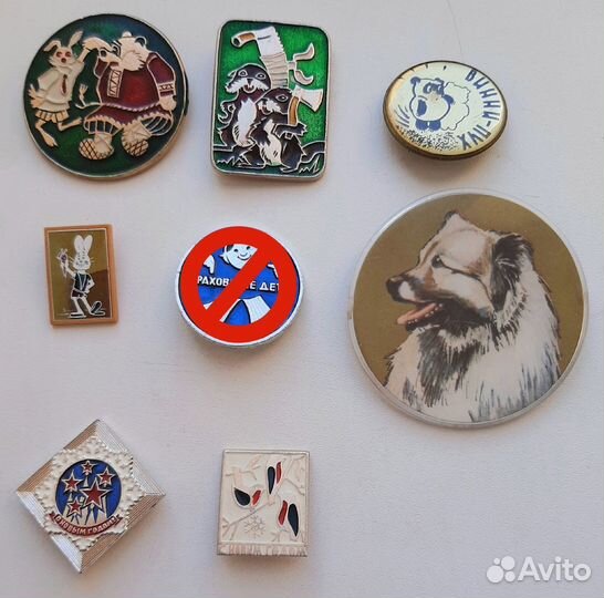 Значки СССР детские новогодние города ленин