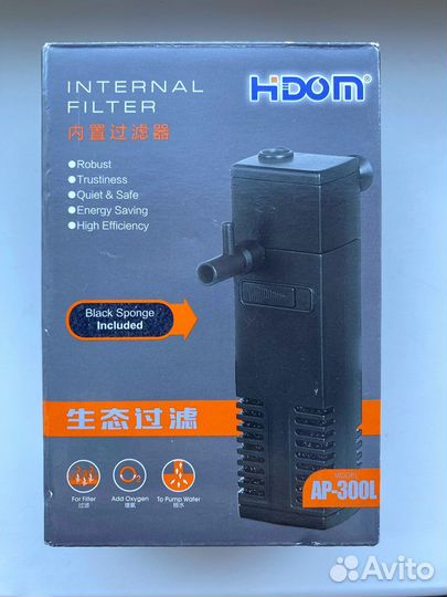 Аквариум 15 л и внутренний фильтр Hidom AP-300 L