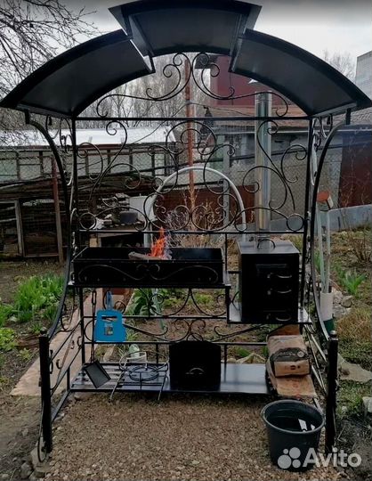 Мангал с печкой