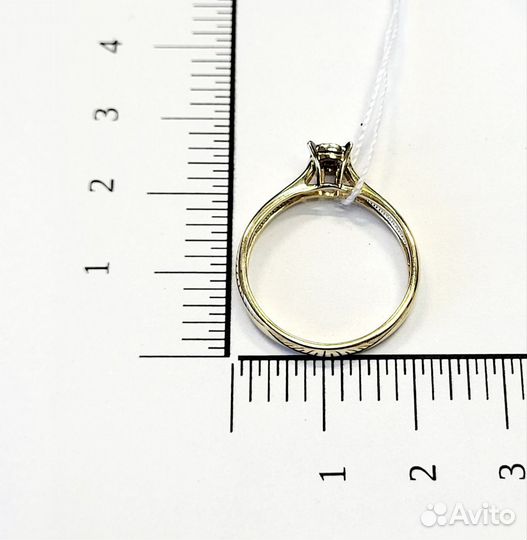 Золотое кольцо с бриллиантом(23140) 17,5