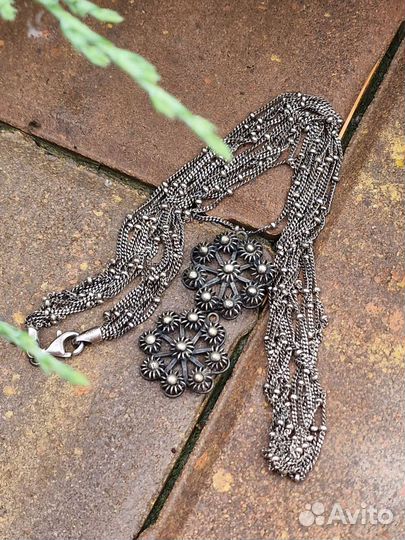 Колье серебро Италия, подвесы для сережек