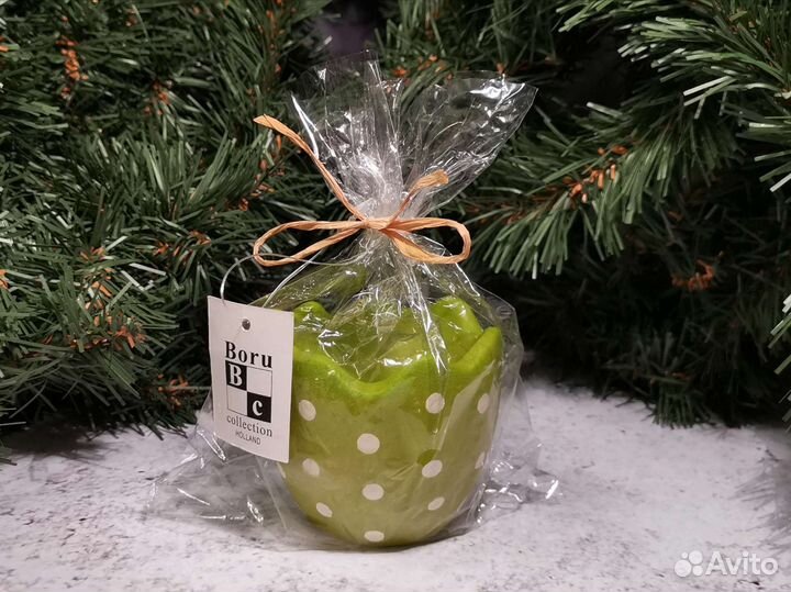 Свеча зелёная ароматическая фигурная