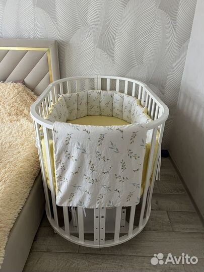 Детская кроватка трансформер круглая