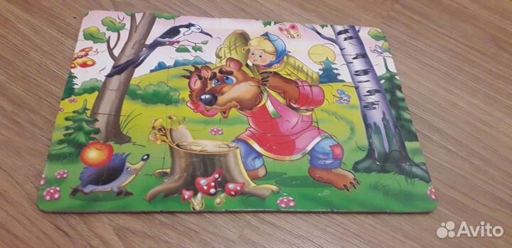 Пазлы 35 деталей мягкие Маша и медведь