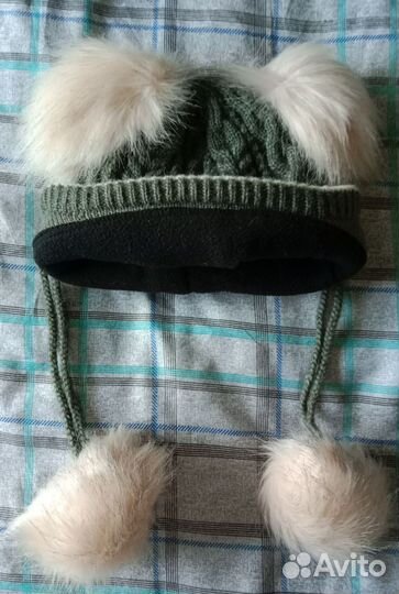 Зимняя шапка для девочки с 3-х лет