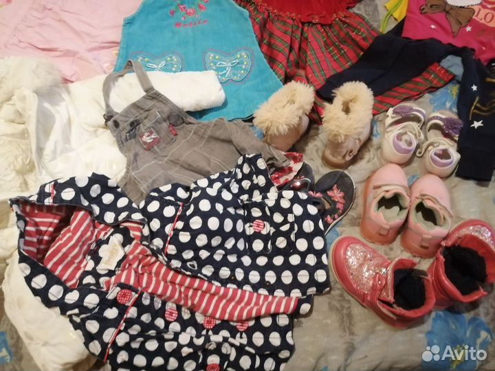 Вещи пакетом на девочку от 74 до86размера