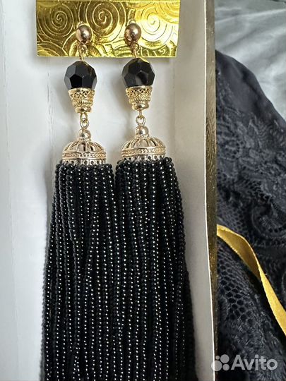 Серьги кисти из бисера