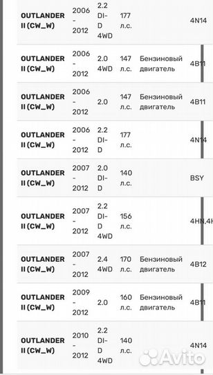 Задние пружины Mitsubishi Outlander XL 2006-2012