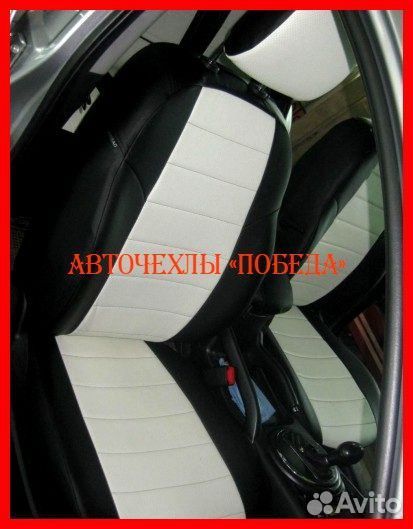 Чехлы Kia Sportage 3 из экокожи чёрно-белые Класси