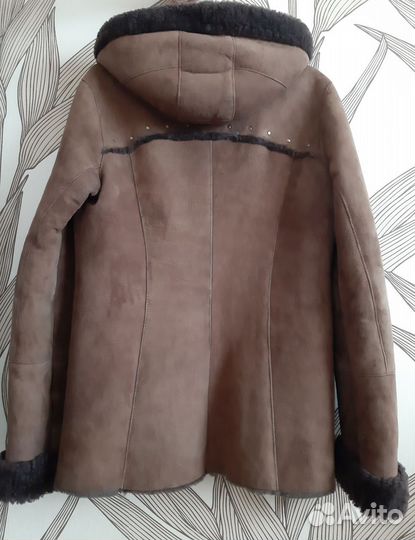 Дубленка с капюшоном маритал натуральная 44