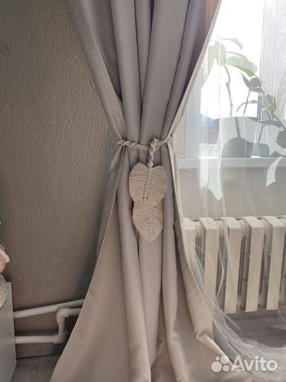 Подхваты для штор в технике макраме