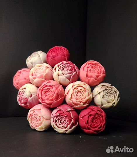 Пионы из Бельгийского Шоколада - 13 шт в Букете