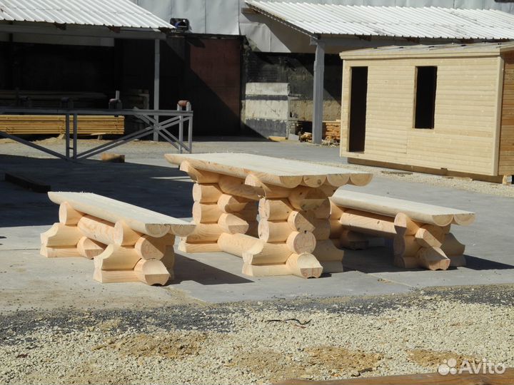 Сруб Садовой мебели из оцилиндрованного бревна