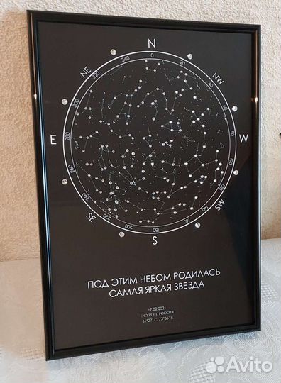 Звездная карта стразами