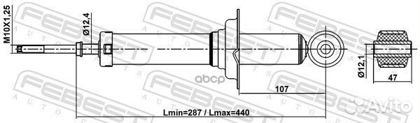 Амортизатор задний GAS.twin tube 04110011R Febest