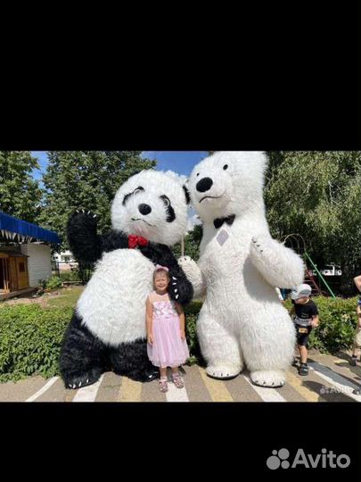 Белый Мишка 2,6 м Медведь поздравление ростовые