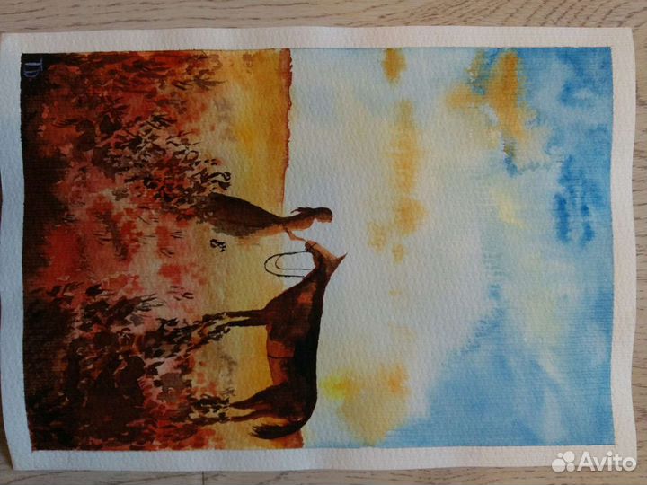 Картина акварелью А4