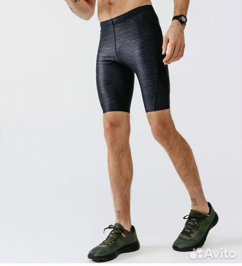 Тайтсы для бега короткие Декатлон